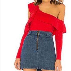 Tularosa ruffle cutout sweater